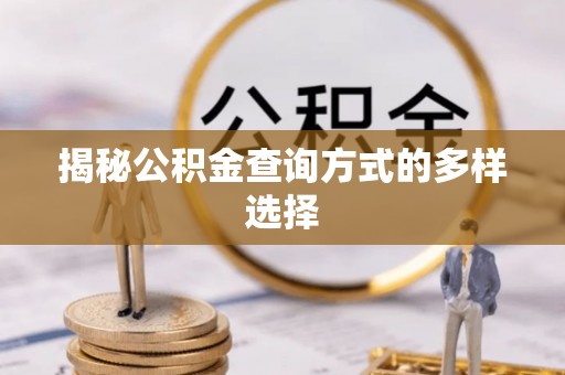革吉揭秘公积金查询方式的多样选择
