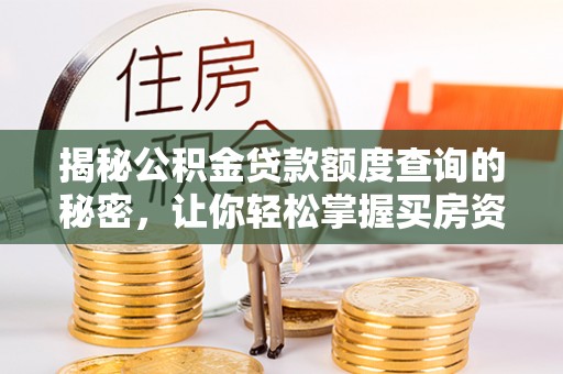 革吉揭秘公积金贷款额度查询的秘密，让你轻松掌握买房资金规划