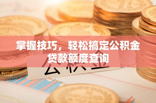 革吉掌握技巧，轻松搞定公积金贷款额度查询